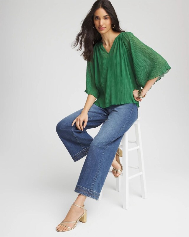 Textured Pleated Chiffon Blouse - image 3
